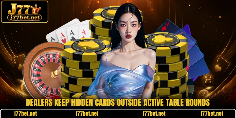 Dealers keep hidden cards outside active table rounds