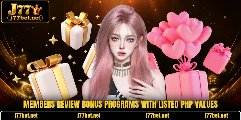 Members review bonus programs with listed PHP values Members review bonus programs with listed PHP values