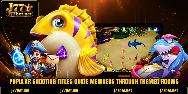 Popular shooting titles guide members through themed rooms