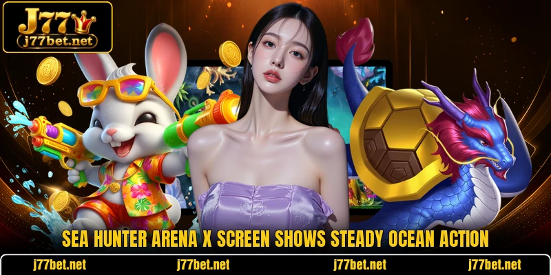 Sea Hunter Arena X screen shows steady ocean action Sea Hunter Arena X screen shows steady ocean action